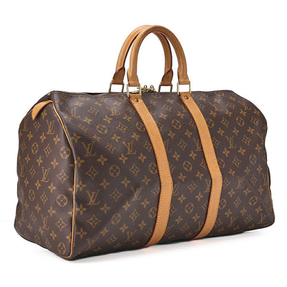 LOUIS VUITTON Louis Vuitton Monogram Keypole 45 Boston Bag M41428 Brown Gold-Tone Hardware, Pre-Owned