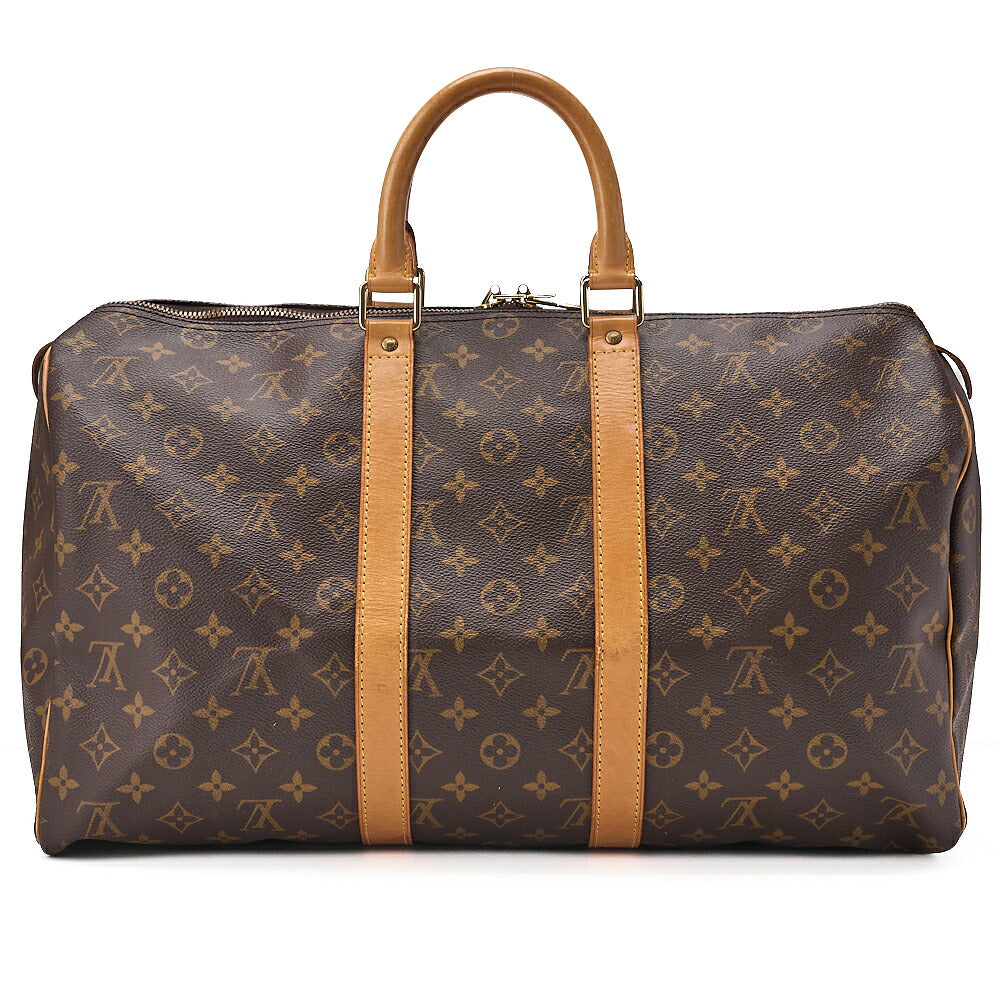 LOUIS VUITTON Louis Vuitton Monogram Keypole 45 Boston Bag M41428 Brown Gold-Tone Hardware, Pre-Owned