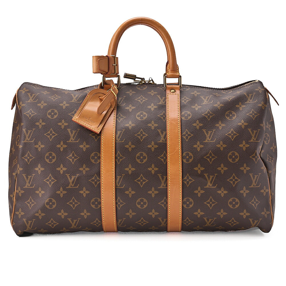 LOUIS VUITTON Louis Vuitton Monogram Keypole 45 Boston Bag M41428 Brown Gold-Tone Hardware, Pre-Owned