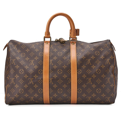 LOUIS VUITTON Louis Vuitton Monogram Keypole 45 Boston Bag M41428 Brown Gold-Tone Hardware, Pre-Owned