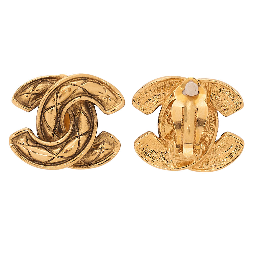 CHANEL Coco Mark Earrings GP Gold (Gold Plated)Gold-Tone Hardware, Pre-Owned
