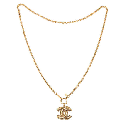 CHANEL Necklace Coco Mark Matelasse 3856 Necklace GP (Gold Plated)Gold-Tone Hardware, Pre-Owned