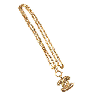 CHANEL Necklace Coco Mark Matelasse 3856 Necklace GP (Gold Plated)Gold-Tone Hardware, Pre-Owned