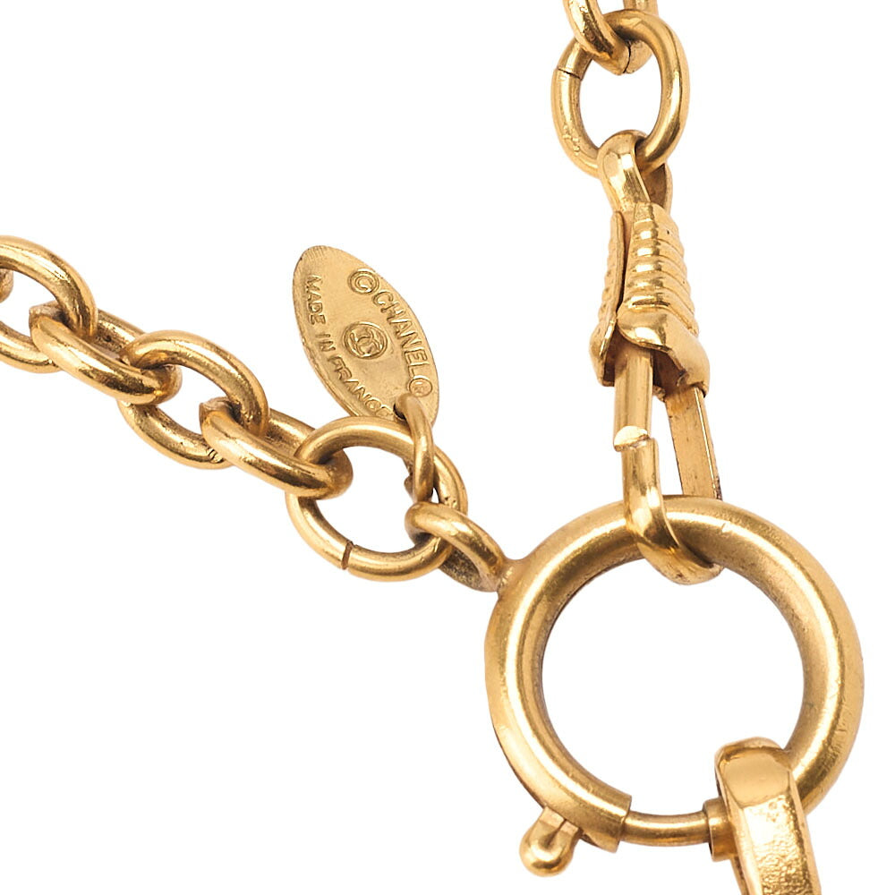 CHANEL Necklace Coco Mark Matelasse 3856 Necklace GP (Gold Plated)Gold-Tone Hardware, Pre-Owned