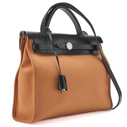 HERMES Hermes Ale Bag Zip 31 Canvas x Vash Hunter Black x Mtard Tote Bag Silver-Tone Hardware, Pre-Owned