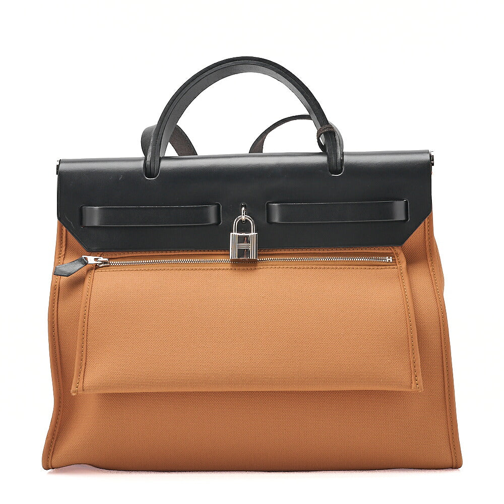 HERMES Hermes Ale Bag Zip 31 Canvas x Vash Hunter Black x Mtard Tote Bag Silver-Tone Hardware, Pre-Owned