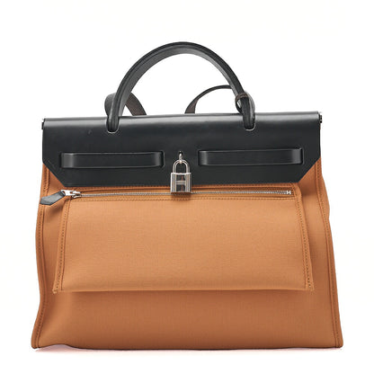 HERMES Hermes Ale Bag Zip 31 Canvas x Vash Hunter Black x Mtard Tote Bag Silver-Tone Hardware, Pre-Owned