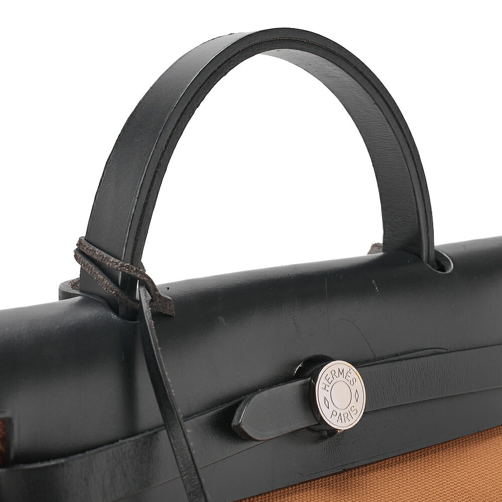 HERMES Hermes Ale Bag Zip 31 Canvas x Vash Hunter Black x Mtard Tote Bag Silver-Tone Hardware, Pre-Owned