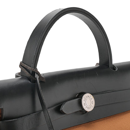 HERMES Hermes Ale Bag Zip 31 Canvas x Vash Hunter Black x Mtard Tote Bag Silver-Tone Hardware, Pre-Owned