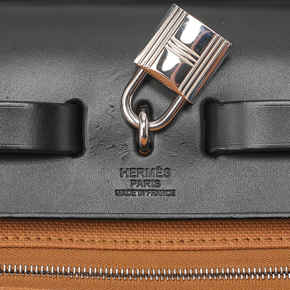 HERMES Hermes Ale Bag Zip 31 Canvas x Vash Hunter Black x Mtard Tote Bag Silver-Tone Hardware, Pre-Owned