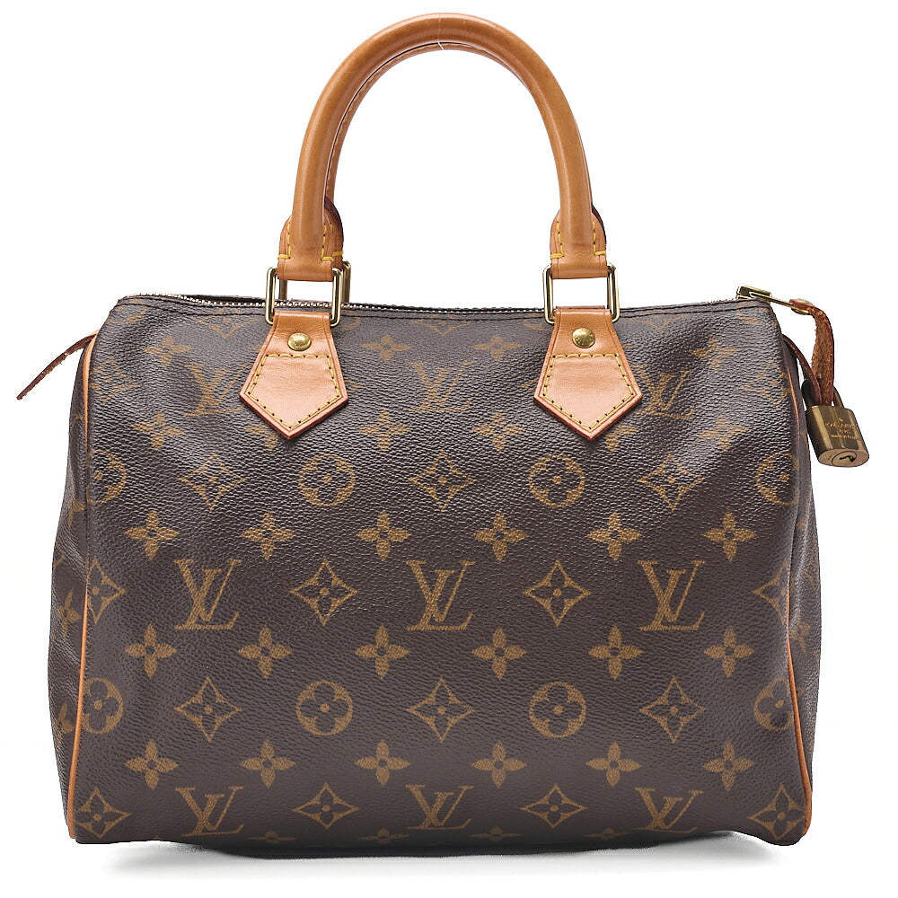 LOUIS VUITTON Louis Vuitton Monogram Speedy 25 Handbag M41528 Brown Gold-Tone Hardware, Pre-Owned