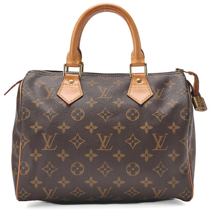 LOUIS VUITTON Louis Vuitton Monogram Speedy 25 Handbag M41528 Brown Gold-Tone Hardware, Pre-Owned