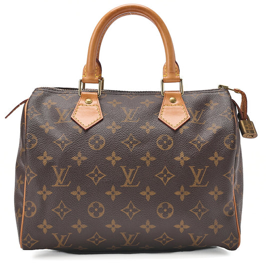 LOUIS VUITTON Louis Vuitton Monogram Speedy 25 Handbag M41528 Brown Gold-Tone Hardware, Pre-Owned
