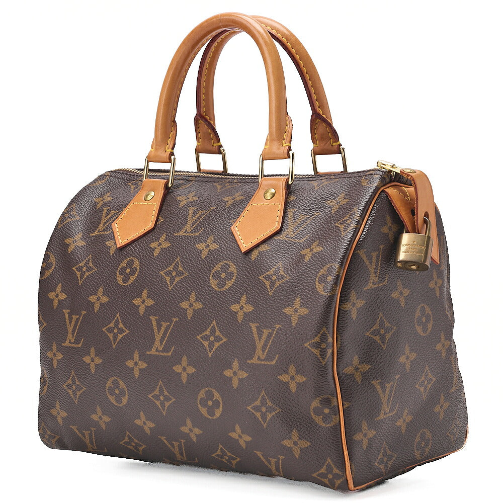 LOUIS VUITTON Louis Vuitton Monogram Speedy 25 Handbag M41528 Brown Gold-Tone Hardware, Pre-Owned