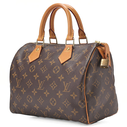 LOUIS VUITTON Louis Vuitton Monogram Speedy 25 Handbag M41528 Brown Gold-Tone Hardware, Pre-Owned