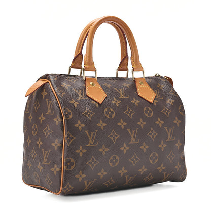 LOUIS VUITTON Louis Vuitton Monogram Speedy 25 Handbag M41528 Brown Gold-Tone Hardware, Pre-Owned