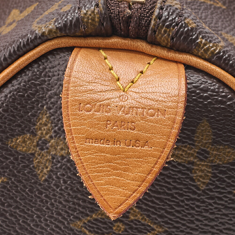 LOUIS VUITTON Louis Vuitton Monogram Speedy 25 Handbag M41528 Brown Gold-Tone Hardware, Pre-Owned