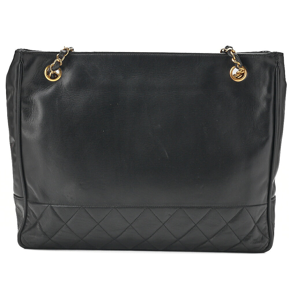 CHANEL Chanel Matelasse Double Chain Shoulder with Pull Charm Lambskin Black Gold-Tone Hardware, Pre-Owned