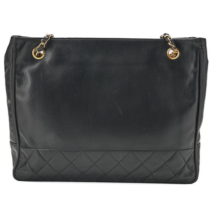 CHANEL Chanel Matelasse Double Chain Shoulder with Pull Charm Lambskin Black Gold-Tone Hardware, Pre-Owned