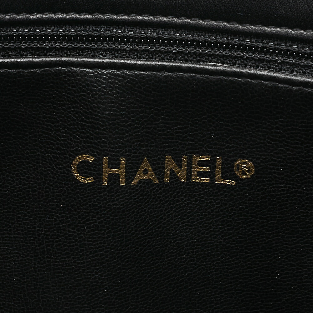 CHANEL Chanel Matelasse Double Chain Shoulder with Pull Charm Lambskin Black Gold-Tone Hardware, Pre-Owned