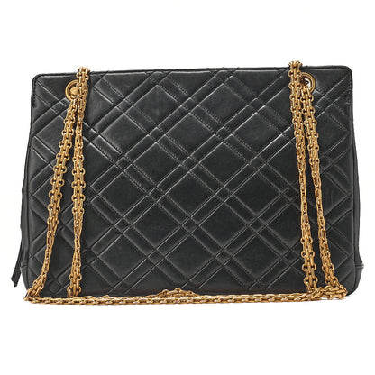CHANEL Lambskin Matelasse 2.55 Chain Shoulder Black Gold-Tone Hardware, Pre-Owned