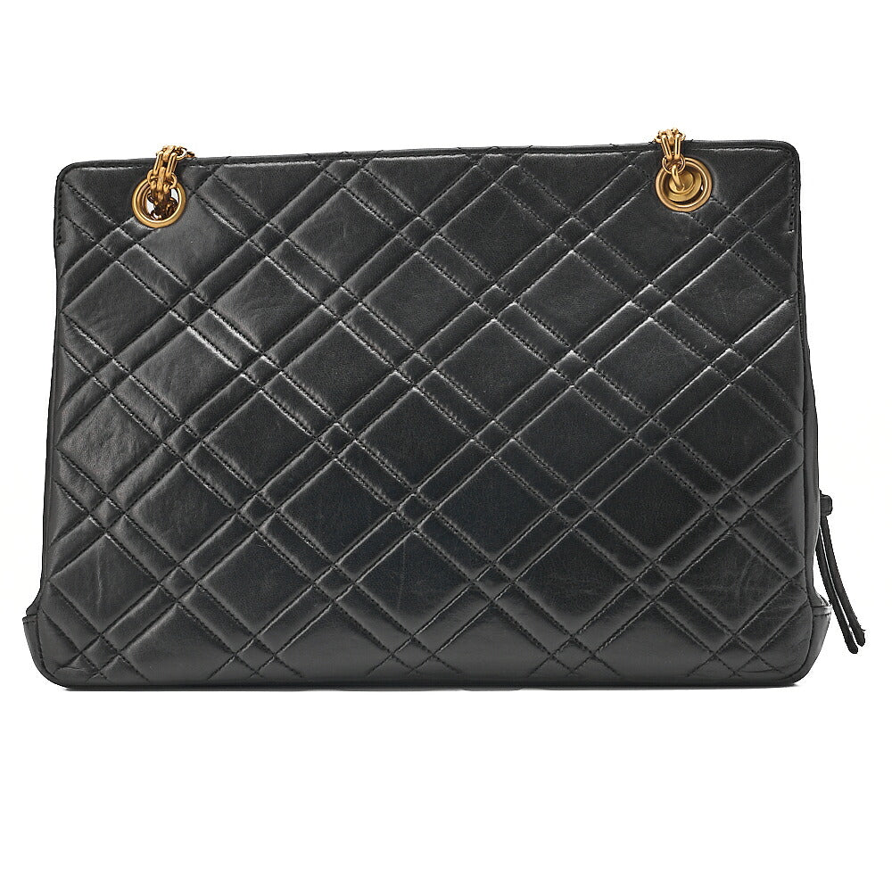 CHANEL Lambskin Matelasse 2.55 Chain Shoulder Black Gold-Tone Hardware, Pre-Owned