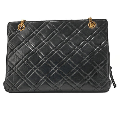CHANEL Lambskin Matelasse 2.55 Chain Shoulder Black Gold-Tone Hardware, Pre-Owned