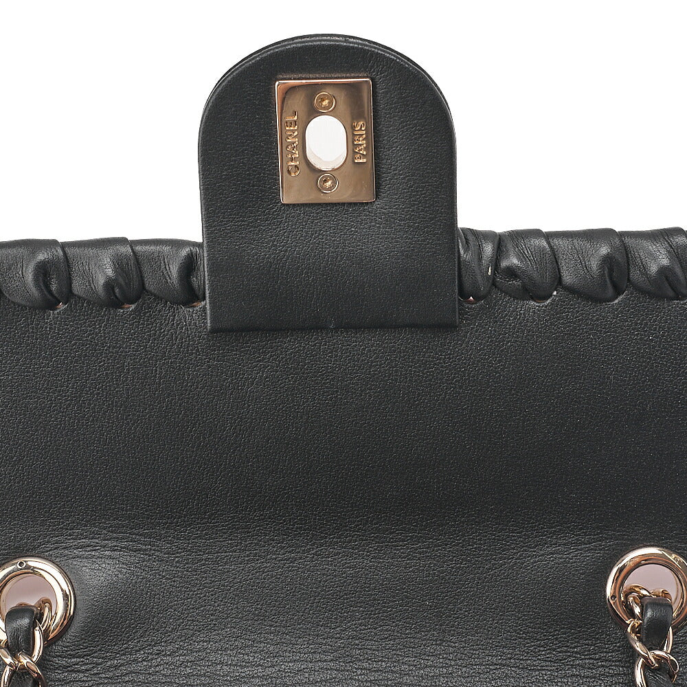 CHANEL Tweed x Lambskin Cruise Collection Chain Shoulder Bag Pink x Black Gold-Tone Hardware, Pre-Owned