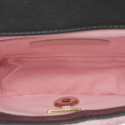 CHANEL Tweed x Lambskin Cruise Collection Chain Shoulder Bag Pink x Black Gold-Tone Hardware, Pre-Owned