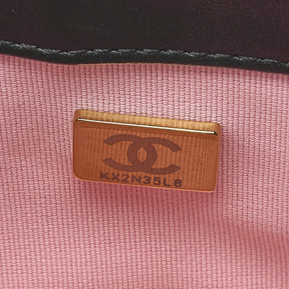 CHANEL Tweed x Lambskin Cruise Collection Chain Shoulder Bag Pink x Black Gold-Tone Hardware, Pre-Owned