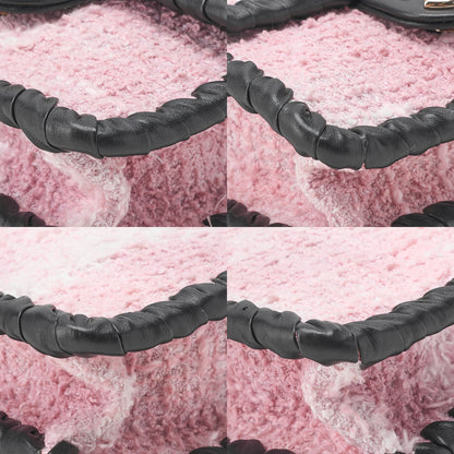CHANEL Tweed x Lambskin Cruise Collection Chain Shoulder Bag Pink x Black Gold-Tone Hardware, Pre-Owned