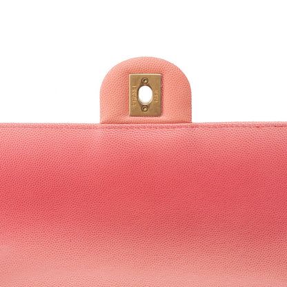 CHANEL Matelasse 2WAY Shoulder Caviar Skin Salmon Pink Gold-Tone Hardware, Pre-Owned