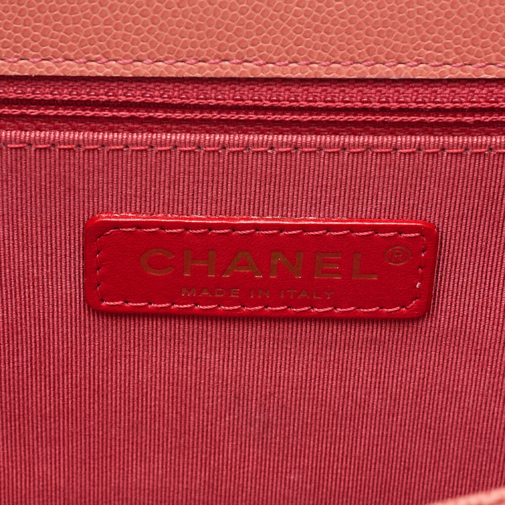 CHANEL Matelasse 2WAY Shoulder Caviar Skin Salmon Pink Gold-Tone Hardware, Pre-Owned