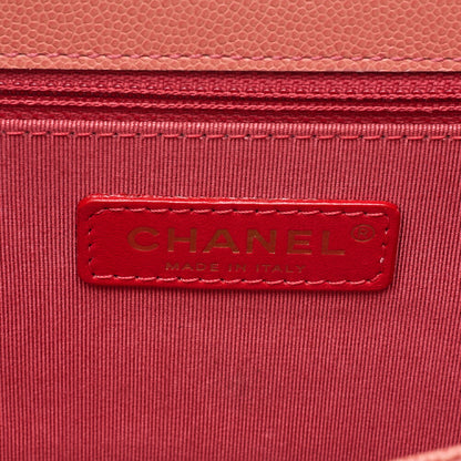 CHANEL Matelasse 2WAY Shoulder Caviar Skin Salmon Pink Gold-Tone Hardware, Pre-Owned