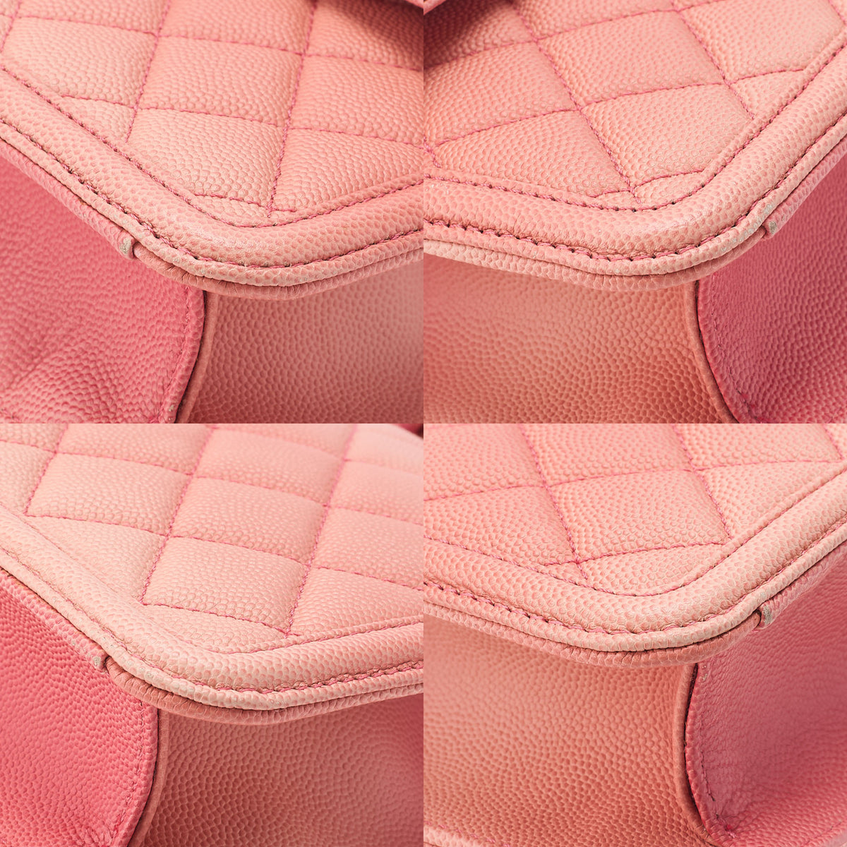CHANEL Matelasse 2WAY Shoulder Caviar Skin Salmon Pink Gold-Tone Hardware, Pre-Owned