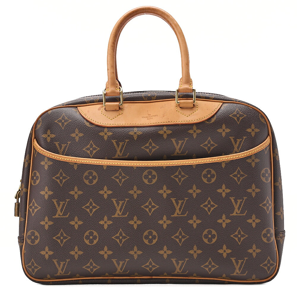 LOUIS VUITTON Louis Vuitton Monogram Deauville Handbag M47270 Brown Gold-Tone Hardware, Pre-Owned