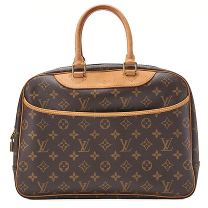 LOUIS VUITTON Louis Vuitton Monogram Deauville Handbag M47270 Brown Gold-Tone Hardware, Pre-Owned