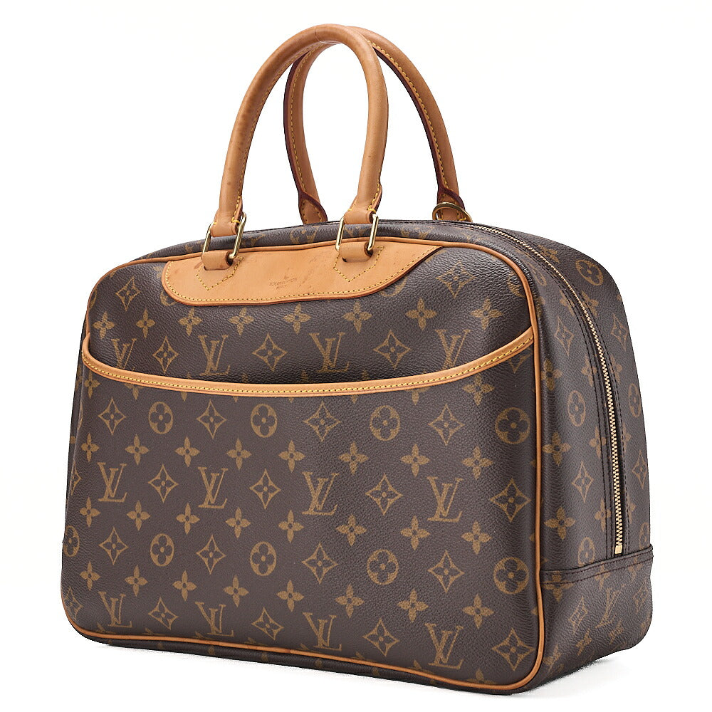 LOUIS VUITTON Louis Vuitton Monogram Deauville Handbag M47270 Brown Gold-Tone Hardware, Pre-Owned