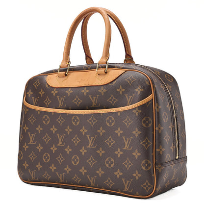 LOUIS VUITTON Louis Vuitton Monogram Deauville Handbag M47270 Brown Gold-Tone Hardware, Pre-Owned