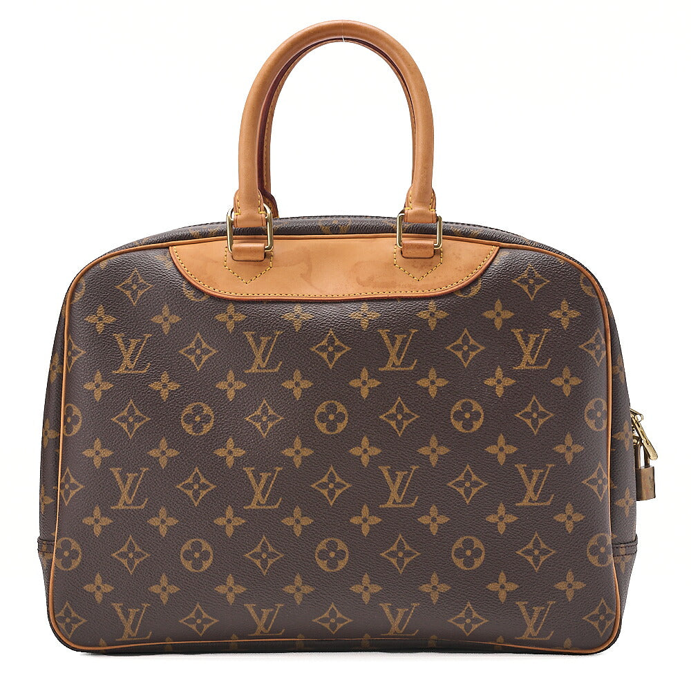 LOUIS VUITTON Louis Vuitton Monogram Deauville Handbag M47270 Brown Gold-Tone Hardware, Pre-Owned
