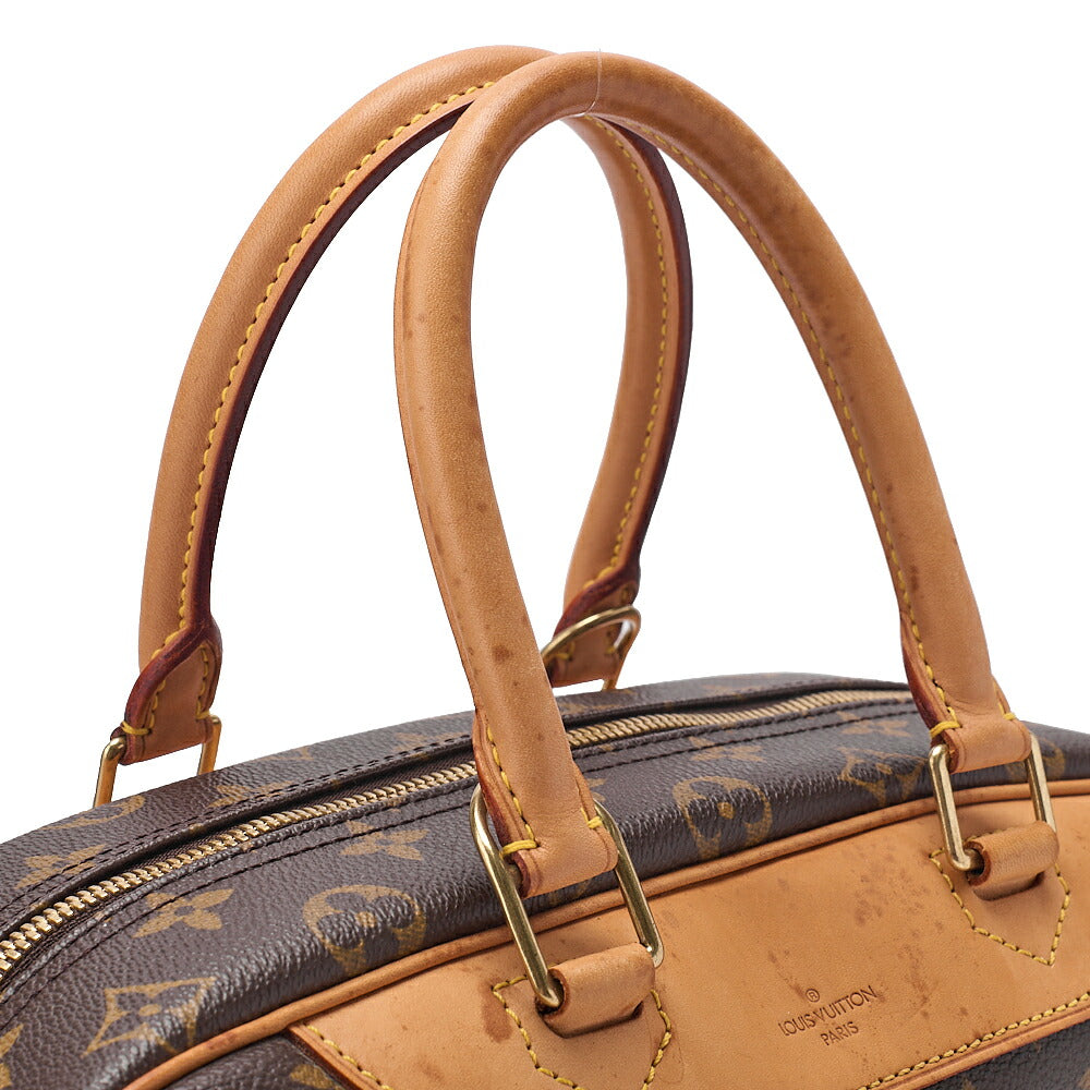 LOUIS VUITTON Louis Vuitton Monogram Deauville Handbag M47270 Brown Gold-Tone Hardware, Pre-Owned