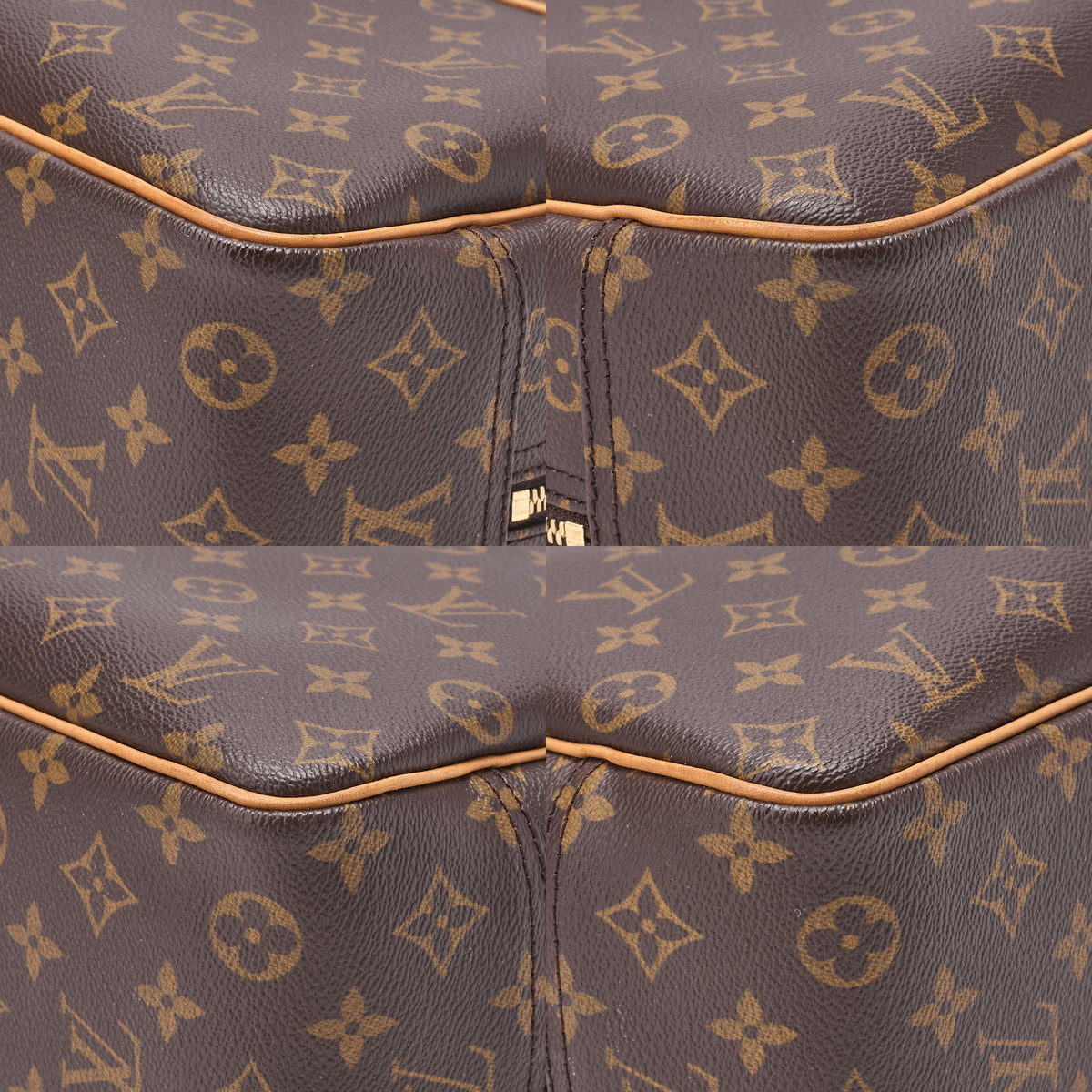 LOUIS VUITTON Louis Vuitton Monogram Deauville Handbag M47270 Brown Gold-Tone Hardware, Pre-Owned