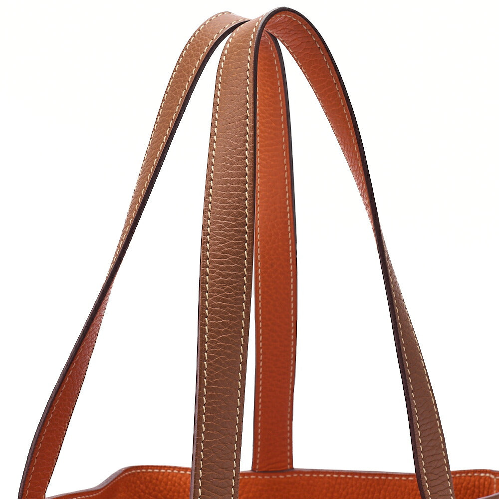 Hermes Hermes Double Sense 36 Taurillon Clemence Tote Bag Gold x Orange  Pre-Owned