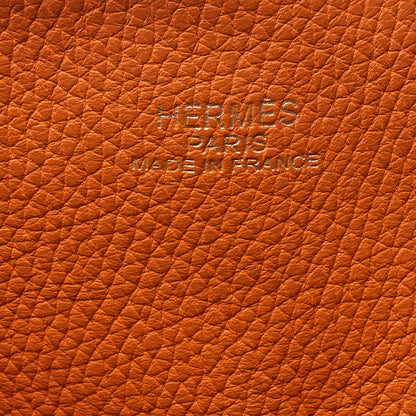 Hermes Hermes Double Sense 36 Taurillon Clemence Tote Bag Gold x Orange  Pre-Owned