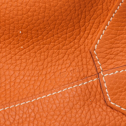 Hermes Hermes Double Sense 36 Taurillon Clemence Tote Bag Gold x Orange  Pre-Owned