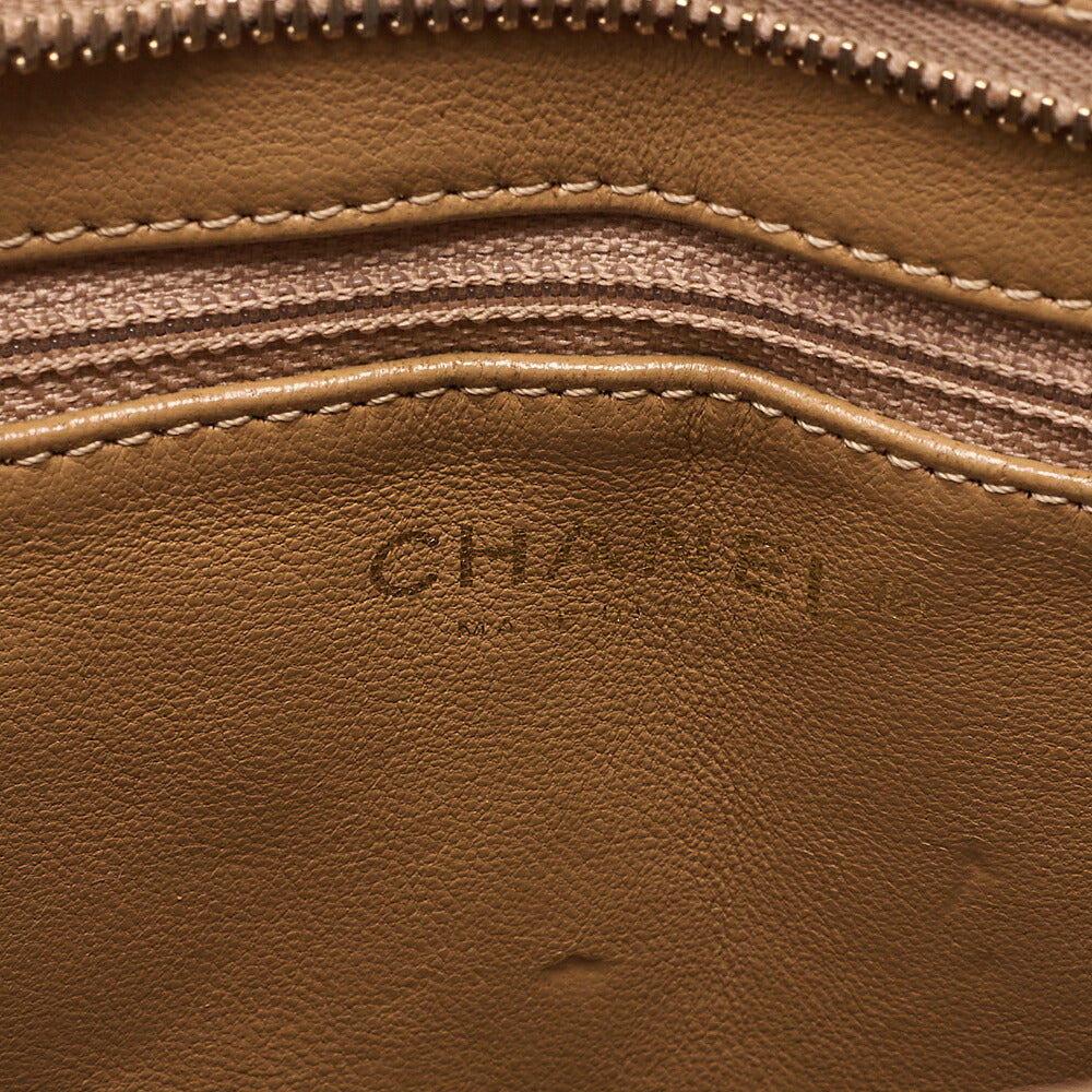 CHANEL Matelasse Reissue Tote Caviar Skin Beige Tote Bag Gold-Tone Hardware, Pre-Owned