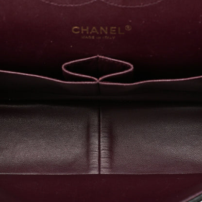 CHANEL Caviar Skin Deka Matelasse Double Flap Chain Shoulder Bag Black Gold-Tone Hardware, Pre-Owned