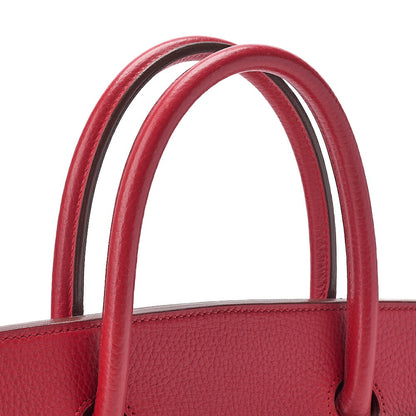 Hermes Birkin 40 Ardennes Handbag Rouge Gold-Tone Hardware, Pre-Owned