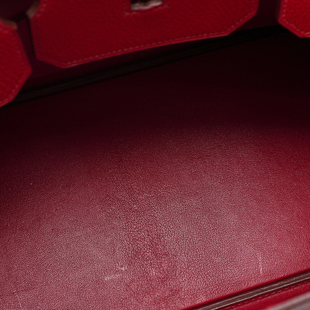 Hermes Birkin 40 Ardennes Handbag Rouge Gold-Tone Hardware, Pre-Owned