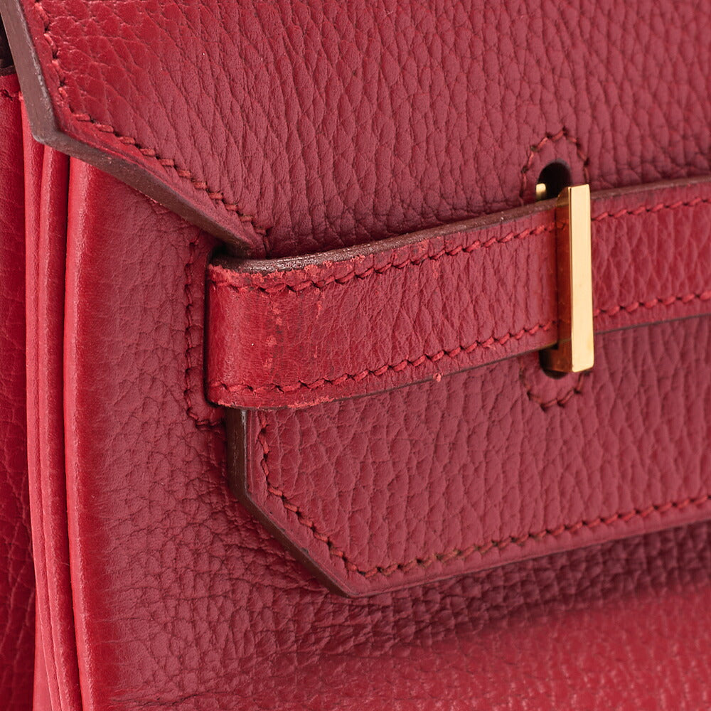 Hermes Birkin 40 Ardennes Handbag Rouge Gold-Tone Hardware, Pre-Owned
